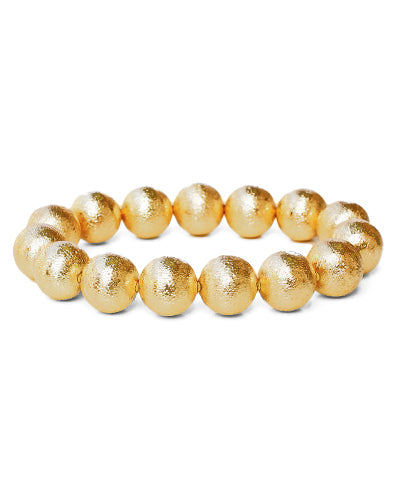 14mm Brass Ball Beads Bracelet, Gold