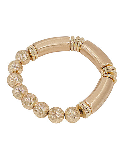 Beads Tube & CCB Bracelet, Matta/ Gold