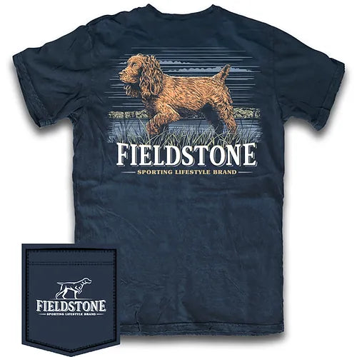 Fieldstone Youth Boykin in Grass T-shirt, Navy