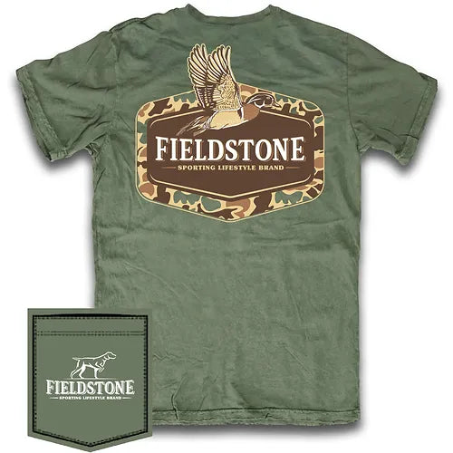 Fieldstone Camo Wood Duck T- Shirt, Moss