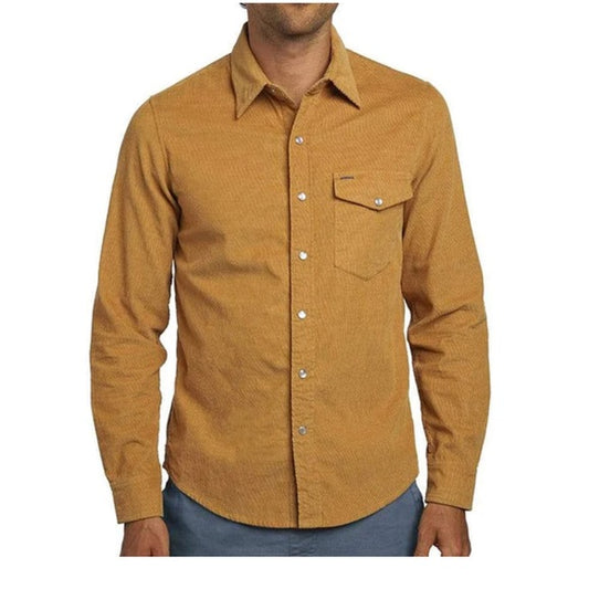 Criquet Long Sleeve Corduroy Pearl Snap, Twill