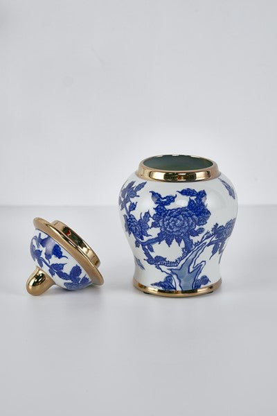 Trade Cie Blue & White Ginger Jar